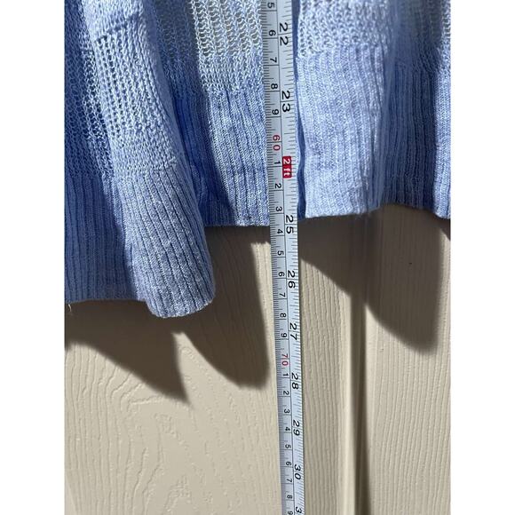EILEEN FISER Women Cardigan 100% Linen Short Sleeve Blue Size XS A001424 - Picture 5 of 6